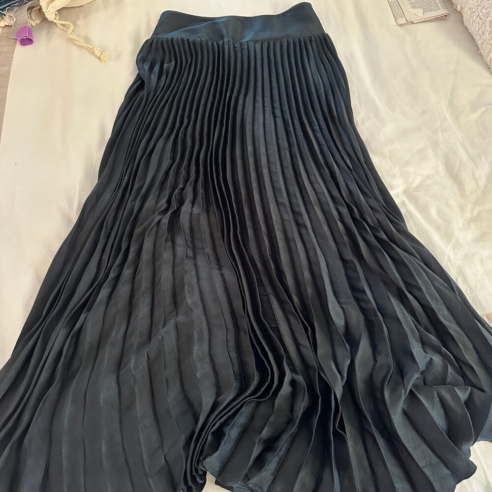 Hatch "the Juniper" pleated maxi skirt - Forest Green - Size 1